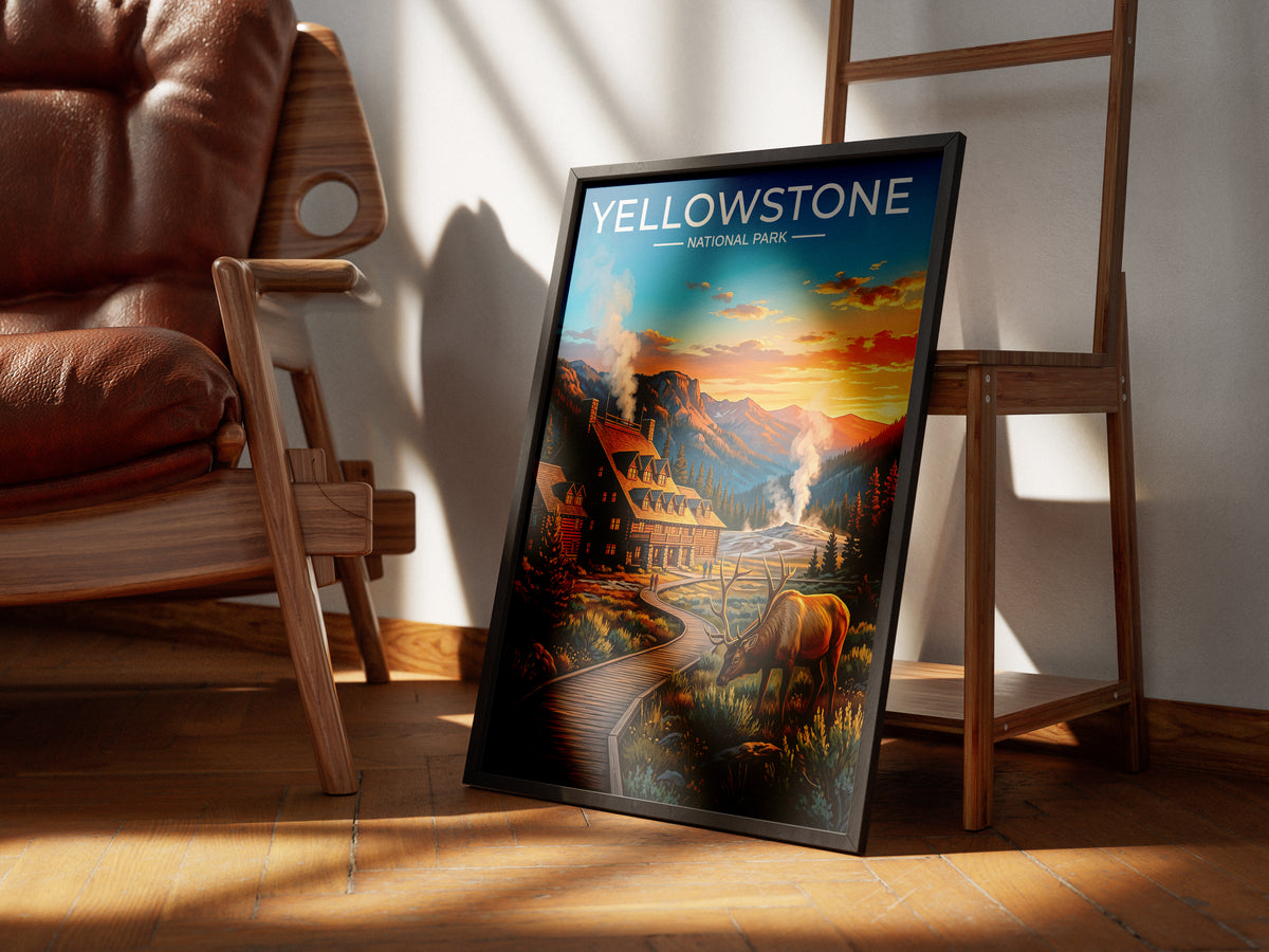 Yellowstone National Park Poster, Old Faithful Geyser