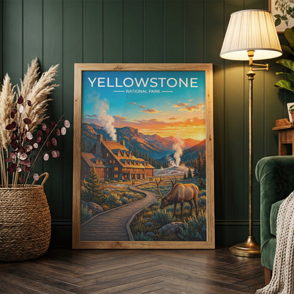 Yellowstone National Park Poster, Old Faithful Geyser