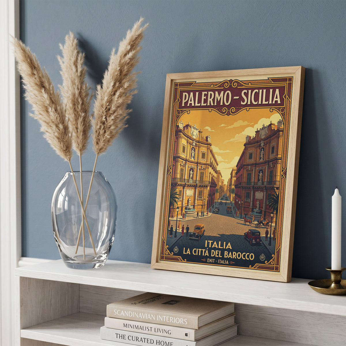 Vintage Palermo Travel Poster | Sicily Italy Retro Poster Print