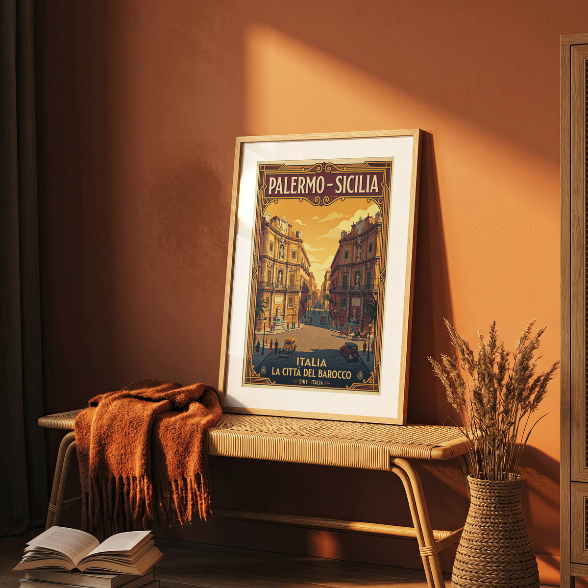 Vintage Palermo Travel Poster | Sicily Italy Retro Poster Print