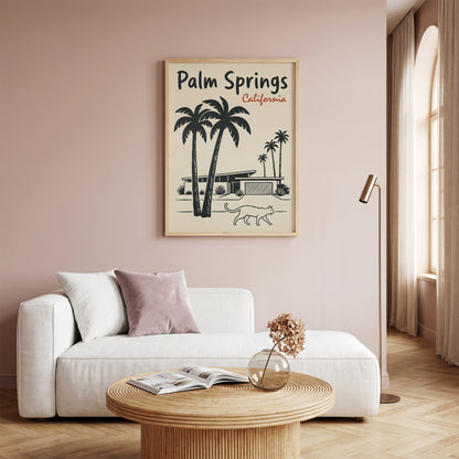 Palm Springs California Retro Travel Poster