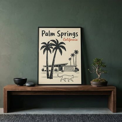 Palm Springs California Retro Travel Poster