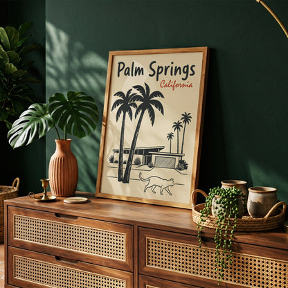 Palm Springs California Retro Travel Poster