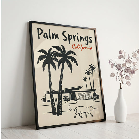 Palm Springs California Retro Travel Poster