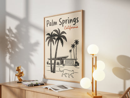 Palm Springs California Retro Travel Poster