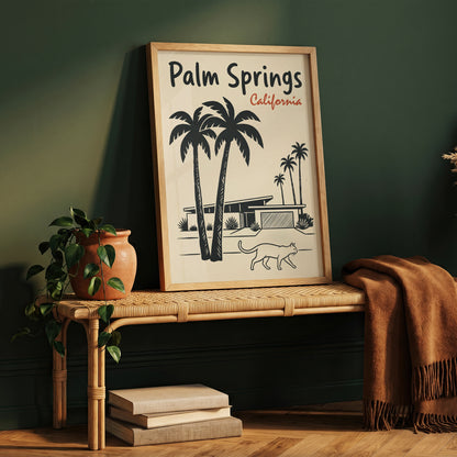 Palm Springs California Retro Travel Poster