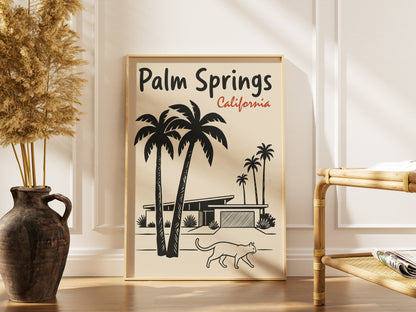 Palm Springs California Retro Travel Poster