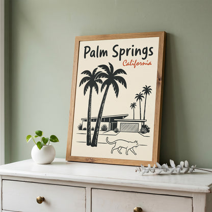 Palm Springs California Retro Travel Poster