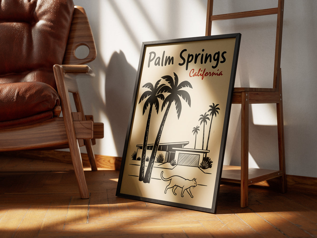Palm Springs California Retro Travel Poster