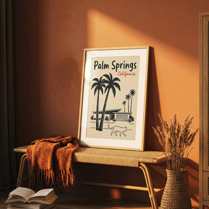 Palm Springs California Retro Travel Poster