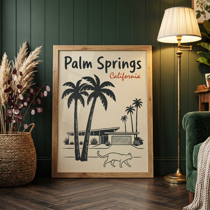 Palm Springs California Retro Travel Poster
