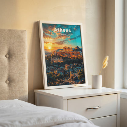 Athens Greece Travel Poster Retro Vintage Style Wall Art Print