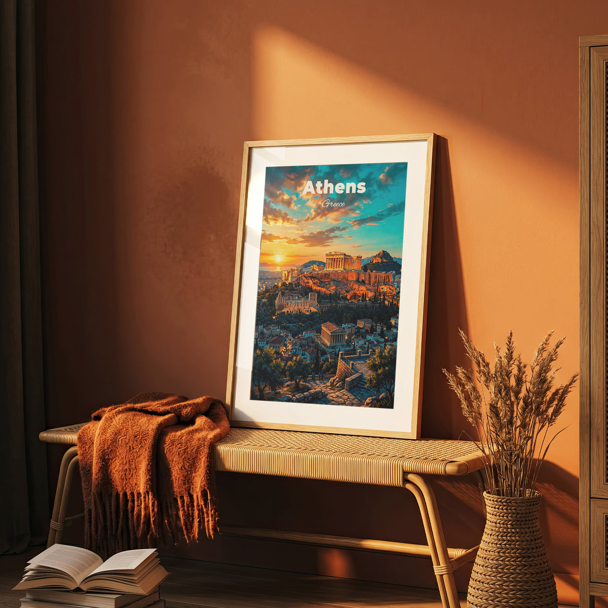 Athens Greece Travel Poster Retro Vintage Style Wall Art Print