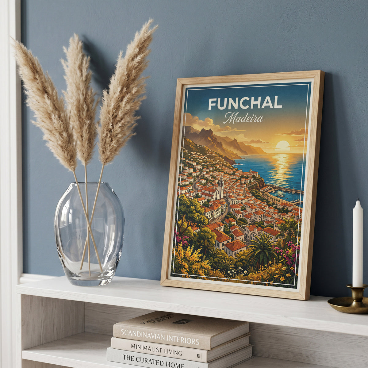 Funchal Madeira Travel Poster - Coastal Sunset Art Print