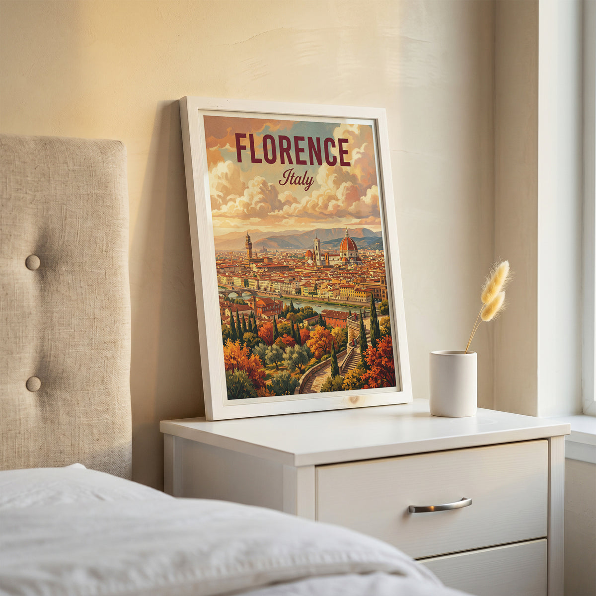 Florence Italy Travel Poster - Duomo Panorama Art Print