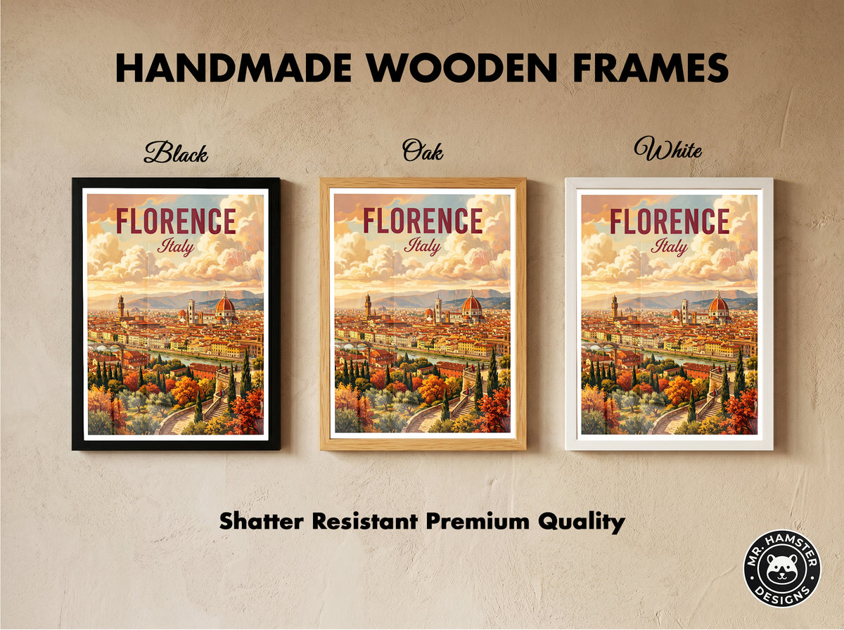 Florence Italy Travel Poster - Duomo Panorama Art Print
