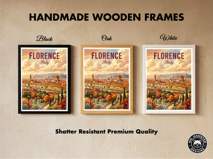 Florence Italy Travel Poster - Duomo Panorama Art Print