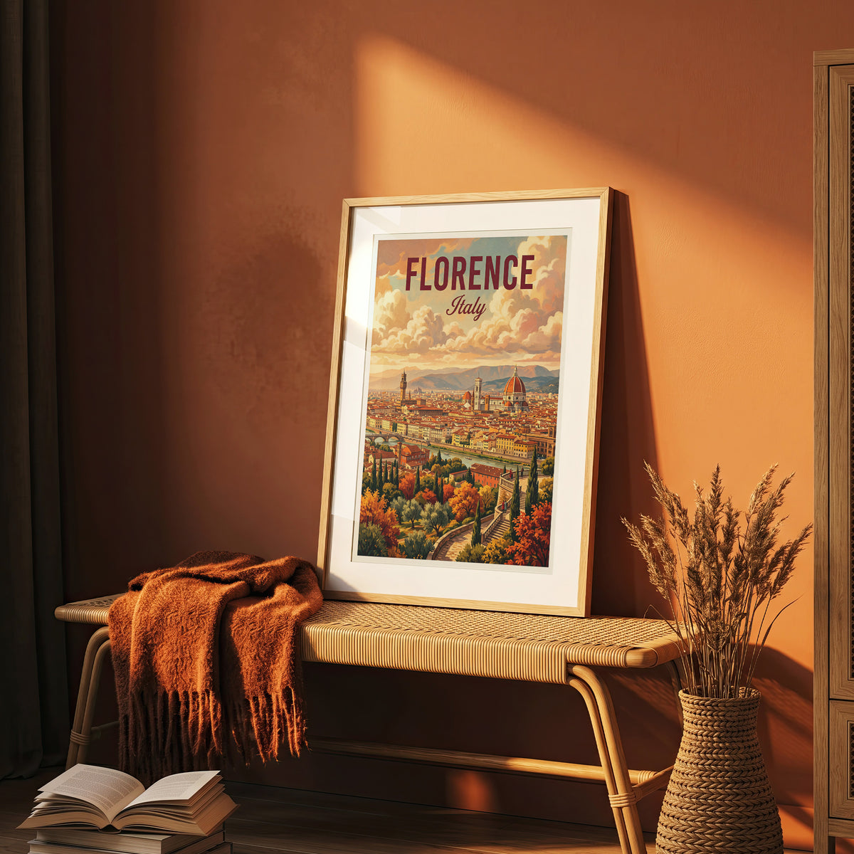 Florence Italy Travel Poster - Duomo Panorama Art Print