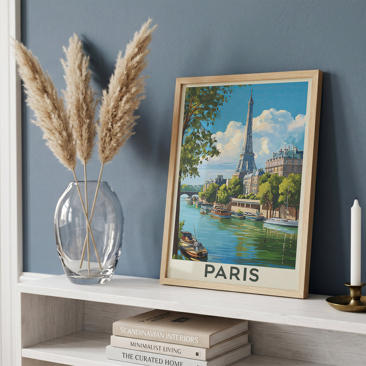 Paris Vintage Travel Poster Retro Eiffel Tower Wall Art Print