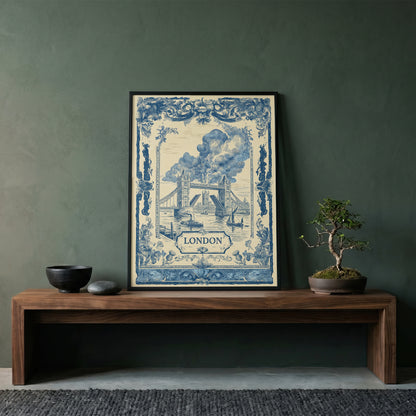 London Tower Bridge Vintage Travel Art Nouveau Wall Art Print