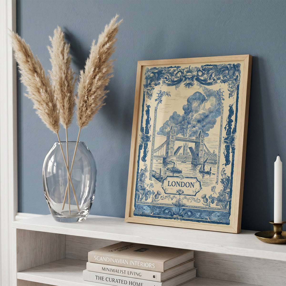 London Tower Bridge Vintage Travel Art Nouveau Wall Art Print