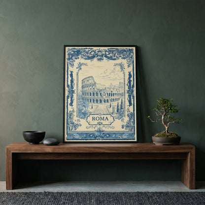 Rome Colosseum Vintage Travel Poster Art Nouveau Wall Art Print