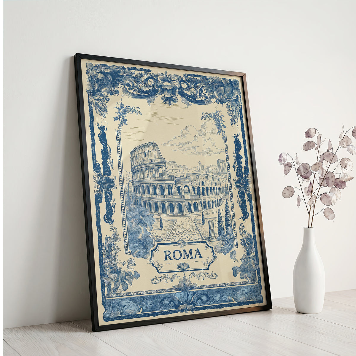 Rome Colosseum Vintage Travel Poster Art Nouveau Wall Art Print