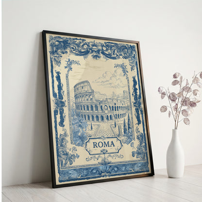 Rome Colosseum Vintage Travel Poster Art Nouveau Wall Art Print