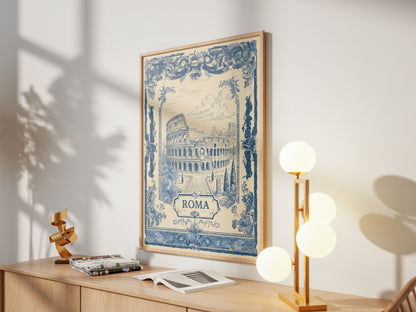 Rome Colosseum Vintage Travel Poster Art Nouveau Wall Art Print
