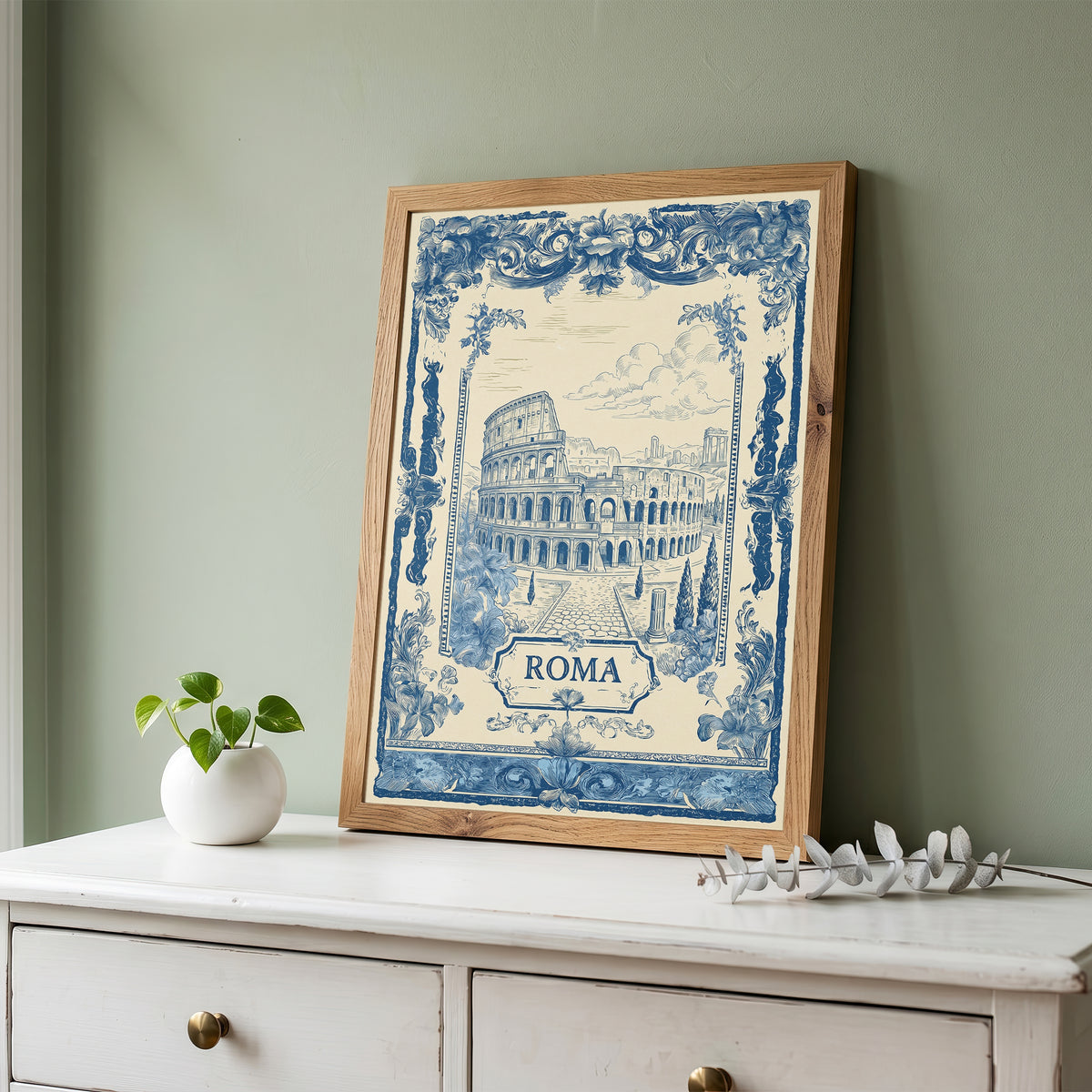 Rome Colosseum Vintage Travel Poster Art Nouveau Wall Art Print