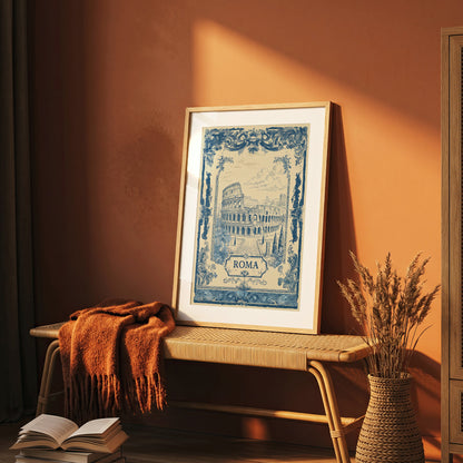 Rome Colosseum Vintage Travel Poster Art Nouveau Wall Art Print
